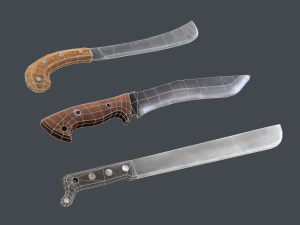 стилизованный рюкзак с мачете 3D Модель