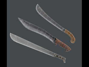 stylized machete pack 3D 모델