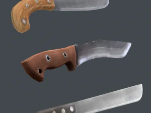 стилизованный рюкзак с мачете 3D Модель