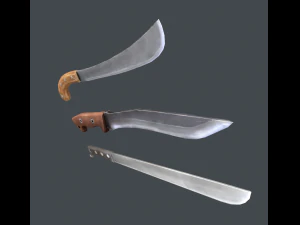 стилизованный рюкзак с мачете 3D Модель