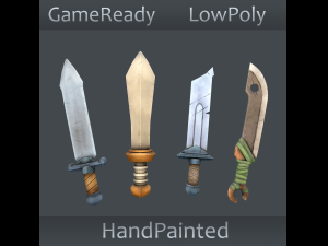 stylized sword set 3D Model