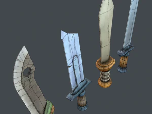 stylized sword set 3D Model