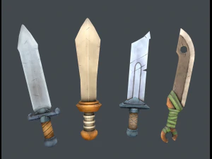stylized sword set 3D Model