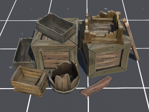 stylized wood props pack Modèle 3D