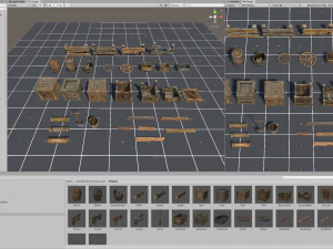 stylized wood props pack 3D Model