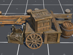 stylized wood props pack Modèle 3D