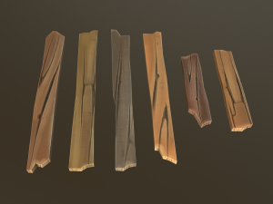 stylized wood props pack Modèle 3D