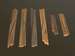stylized wood props pack 3D Model