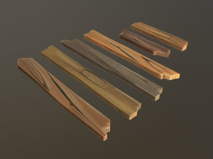 stylized wood props pack Modèle 3D