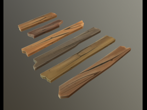 stylized wood props pack Modèle 3D