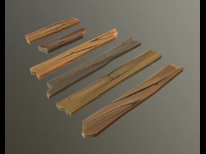stylized wood props pack 3D Model
