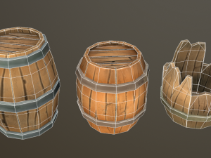 stylized wood props pack Modèle 3D