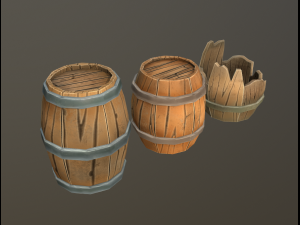stylized wood props pack Modèle 3D