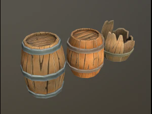 stylized wood props pack 3D Model
