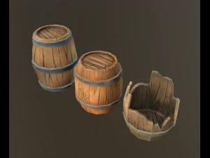 stylized wood props pack 3D Model