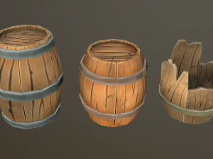 stylized wood props pack 3D Model