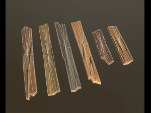 stylized wood props pack 3D Model