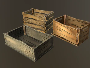 stylized wood props pack 3D Model