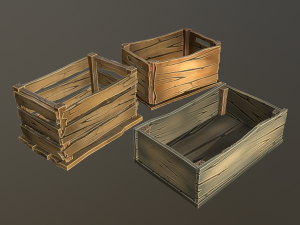 stylized wood props pack Modèle 3D