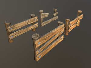 stylized wood props pack Modèle 3D