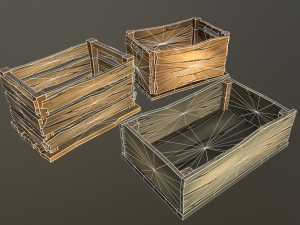 stylized wood props pack Modèle 3D