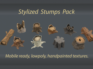 stylized stumps pack 3D Model