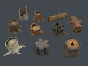 stylized stumps pack 3D Model