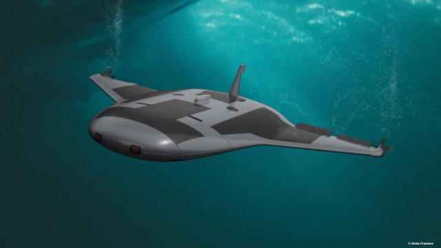 Manta Ray UUV Model 3D .c4d .max .obj .3ds .fbx .stl .blend 