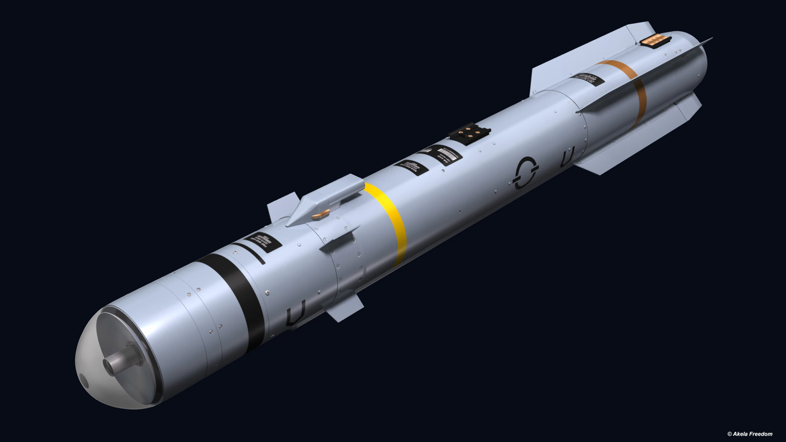 Brimstone 2 Missile 3D Model .c4d .max .obj .3ds .fbx .stl .blend 