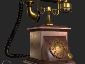 old antique phone pbr low poly 3D Model
