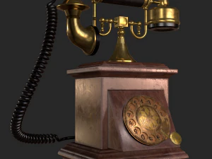 old antique phone pbr low poly 3D Model