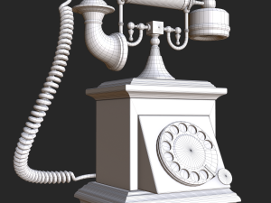 old antique phone pbr low poly Modelo 3D
