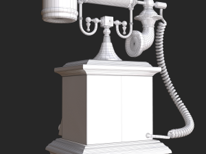 old antique phone pbr low poly Modelo 3D