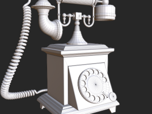 old antique phone pbr low poly Modelo 3D