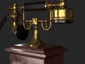 old antique phone pbr low poly Modelo 3D