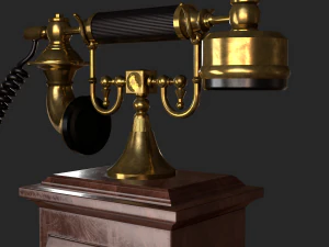 old antique phone pbr low poly 3D Model