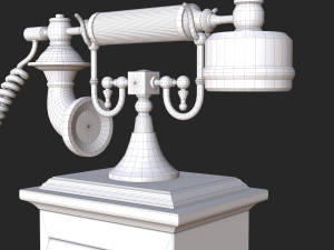 old antique phone pbr low poly Modelo 3D