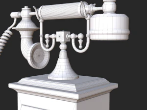old antique phone pbr low poly 3D Model