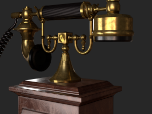 old antique phone pbr low poly Modelo 3D