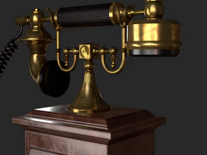 old antique phone pbr low poly 3D Model