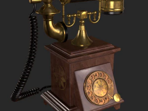 old antique phone pbr low poly 3D Model