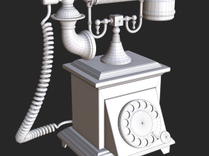 old antique phone pbr low poly Modelo 3D