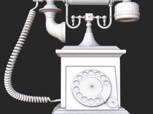 old antique phone pbr low poly Modelo 3D