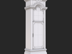 old antique grandfather clock pbr low poly Model 3D