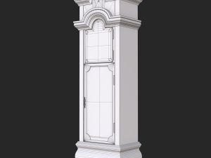old antique grandfather clock pbr low poly Model 3D