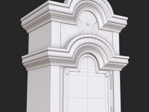 old antique grandfather clock pbr low poly Model 3D