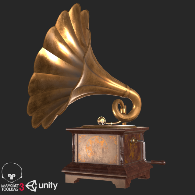old antique gramaphone 3D मॉडल .c4d .max .obj .3ds .fbx .stl .blend 