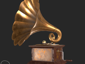 old antique gramaphone 3D Model