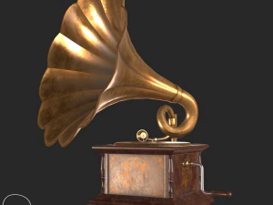 старый старинный граммофон 3D Модель