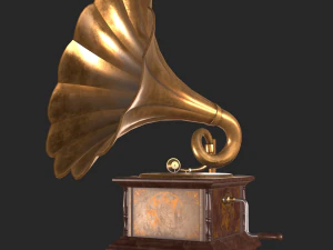 old antique gramaphone 3D Model